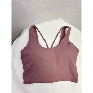 Desol Athletic Crop Tank Top Seamless Strappy Back Dusty Rose Size S